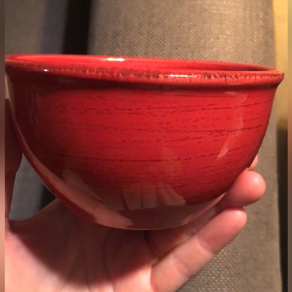 Tag Red Ceramic Serving Bowls with Stand - Picture 4 of 6